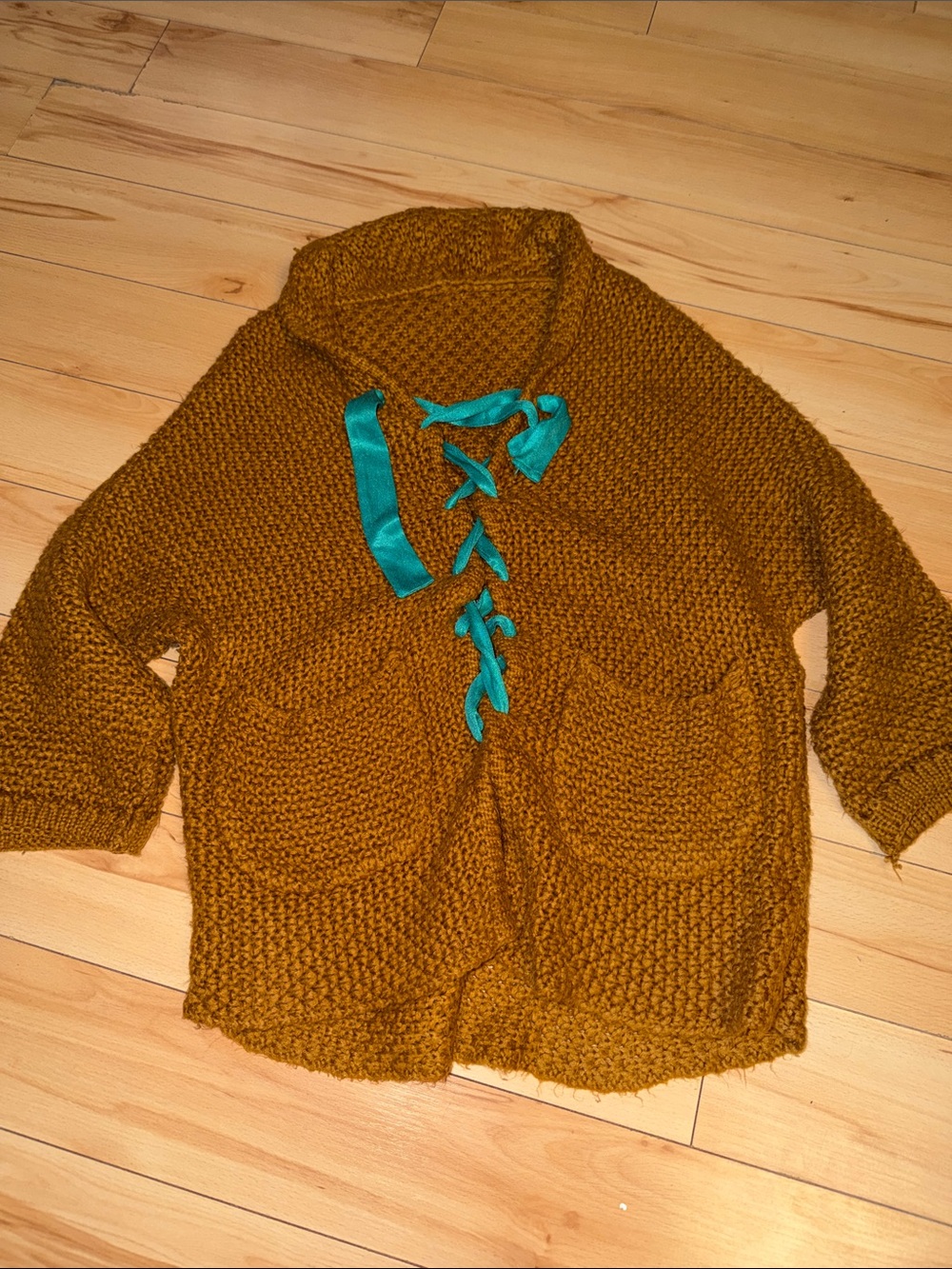 Chunky Knit Women's Sweater Cardigan - Mustard